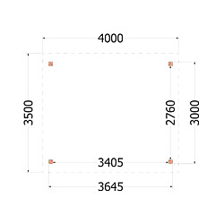 Buitenverblijf Zadeldak Betula 4000x3500x3150mm (bxdxh)
