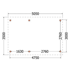 Buitenverblijf Zadeldak Betula 5050x3500x3150mm (bxdxh)