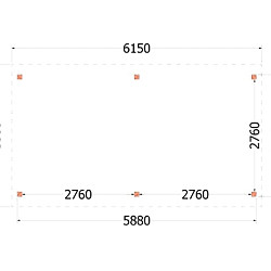 Buitenverblijf Zadeldak Betula 6150x3500x3150mm (bxdxh)