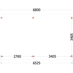Buitenverblijf Zadeldak Betula 6800x4150x3350mm (bxdxh)