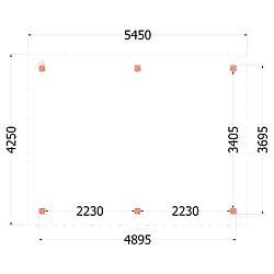 Buitenverblijf Florence 5450x4250x2600mm (bxdxh)