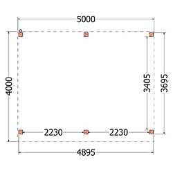 Buitenverblijf Mensa 5000x4000x2600mm (bxdxh)