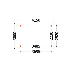 Buitenverblijf Siena 4150x3000x2500mm (bxdxh)
