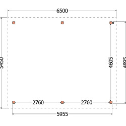 Buitenverblijf Toscane 6500x5450x2600mm (bxdxh)