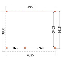Aanbouwveranda Ancona 4150x3900x2600mm (bxdxh) rechts