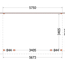 Aanbouwveranda Ancona 5750x3900x2600mm (bxdxh)