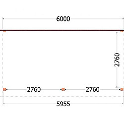 Aanbouwveranda Ancona 6000x3300x2600mm (bxdxh)