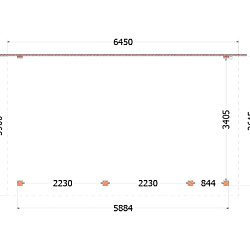 Aanbouwveranda Lucca 6450x3900x2600mm (bxdxh) rechts