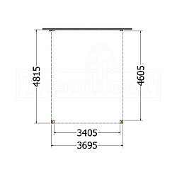 Aanbouwveranda Modena 3700x4850x2700mm (bxdxh)