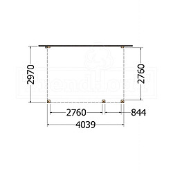 Aanbouwveranda Modena 4050x3000x2700mm (bxdxh) rechts