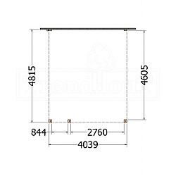 Aanbouwveranda Modena 4050x4850x2700mm (bxdxh) links