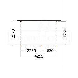 Aanbouwveranda Modena 4300x3000x2700mm (bxdxh) rechts