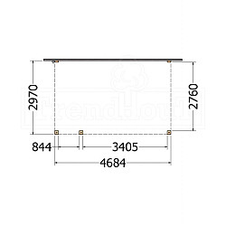 Aanbouwveranda Modena 4700x3000x2700mm (bxdxh) links