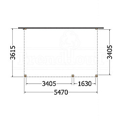 Aanbouwveranda Modena 5500x3650x2700mm (bxdxh) rechts