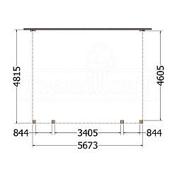 Aanbouwveranda Modena 5700x4850x2700mm (bxdxh)