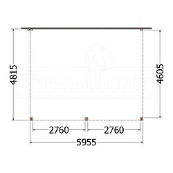 Aanbouwveranda Modena 6000x4850x2700mm (bxdxh)