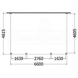 Aanbouwveranda Modena 6600x4850x2700mm (bxdxh)
