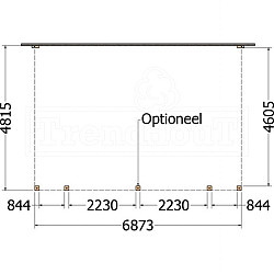Aanbouwveranda Modena 6900x4850x2700mm (bxdxh)