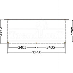 Aanbouwveranda Modena 7250x3000x2700mm (bxdxh)
