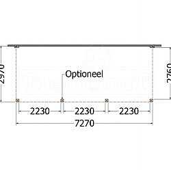 Aanbouwveranda Modena 7300x3000x2700mm (bxdxh) rechts