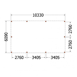 Buitenverblijf Palermo XXL 10350x6100x2480mm (bxdxh)