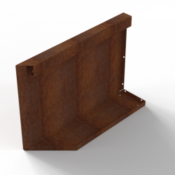 Component Module+ Uitwendig hoekpaneel-Rechts (B) 60x42cm Corten