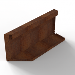 Plantenbak Module+ Uitwendig hoekpaneel (B) 60x28cm Rechts Corten