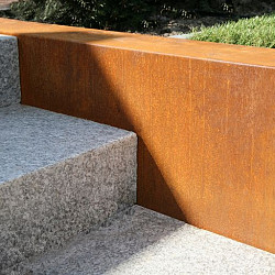 Overzetprofiel muurelement Recht 150x45x12.8cm Corten