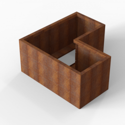 Plantenbak Module+ Corten 120x120x56cm (60cm diep)