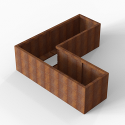 Plantenbak Module+ Corten 180x180x56cm (60cm diep)