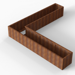 Plantenbak Module+ Corten 330x330x56cm (60cm diep) Corten