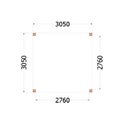 Buitenverblijf Palermo 3100x3100x2450mm (bxdxh)