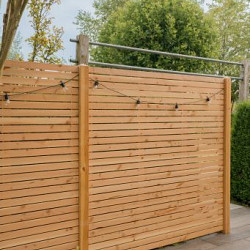 Douglas enkelzijdig geschaafd latten scherm, recht horizontaal, 180x180cm