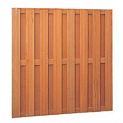 Hardhouten geschaafd plankenscherm 18-planks 14 mm recht verticaal/horizontaal 180x180cm
