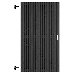 Grenen geschaafd latten deur op verstelbaar frame, verticaal, 178x99x5cm zwart gespoten