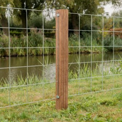 Hardhouten Azobé Paal geschaafd met V-groef gepunt 8,5x8,5x200cm