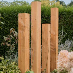 Douglas fijnbezaagde Paal 15x15x300cm groen geïmpregneerd