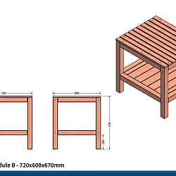 Buitenkeuken Buffet Module B | Onderkast t.b.v. granieten wasbak