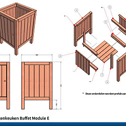 Buitenkeuken Buffet Module E | Enkele kast met deur