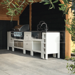 Buitenkeuken Buffet | Latten t.b.v. hoekopstelling