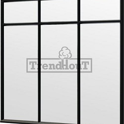 Steel Look raam 2230x2200mm zwart module H-02