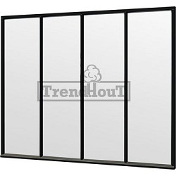 Steel Look raam 2760x2200mm zwart module C-01