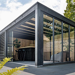 Steel Look raam 3405x2200mm zwart module E-01