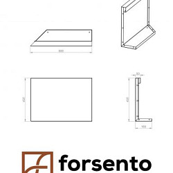 Component Module+ Uitwendig hoekpaneel-Links (B) 60x42cm Corten