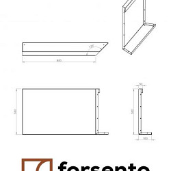 Component Module+ Inwendig hoekpaneel-Rechts (C) 90x56cm Corten