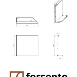Component Module+ Uitwendig hoekpaneel-Rechts (B) 60x56cm Corten