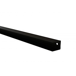 Stalen eindprofiel met structuur poedercoating t.b.v. H-gleufpaal, 3,4 x 3,7 x 200 cm, zwart RAL9005