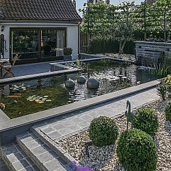 Afdekplaat-Vijverrand Chinees hardsteen 50/25x50x3cm hoekstuk