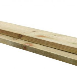 Midden-Europees vuren fijnbezaagde plank 1,9x14,5x200cm groen geïmpregneerd