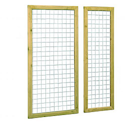 Grenen betonijzertrellis met maas 75x75cm in Raamwerk 44x68cm 90x180cm groen geïmpregneerd